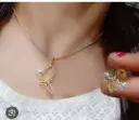 Sparkling Heart Butterfly Pendant Set.