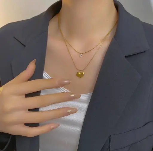 Golden Heart Pendant Necklace