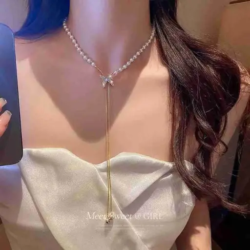 Butterfly Pearl Lariat