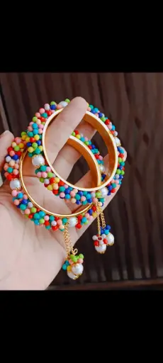 Multicolour bangles with hanging